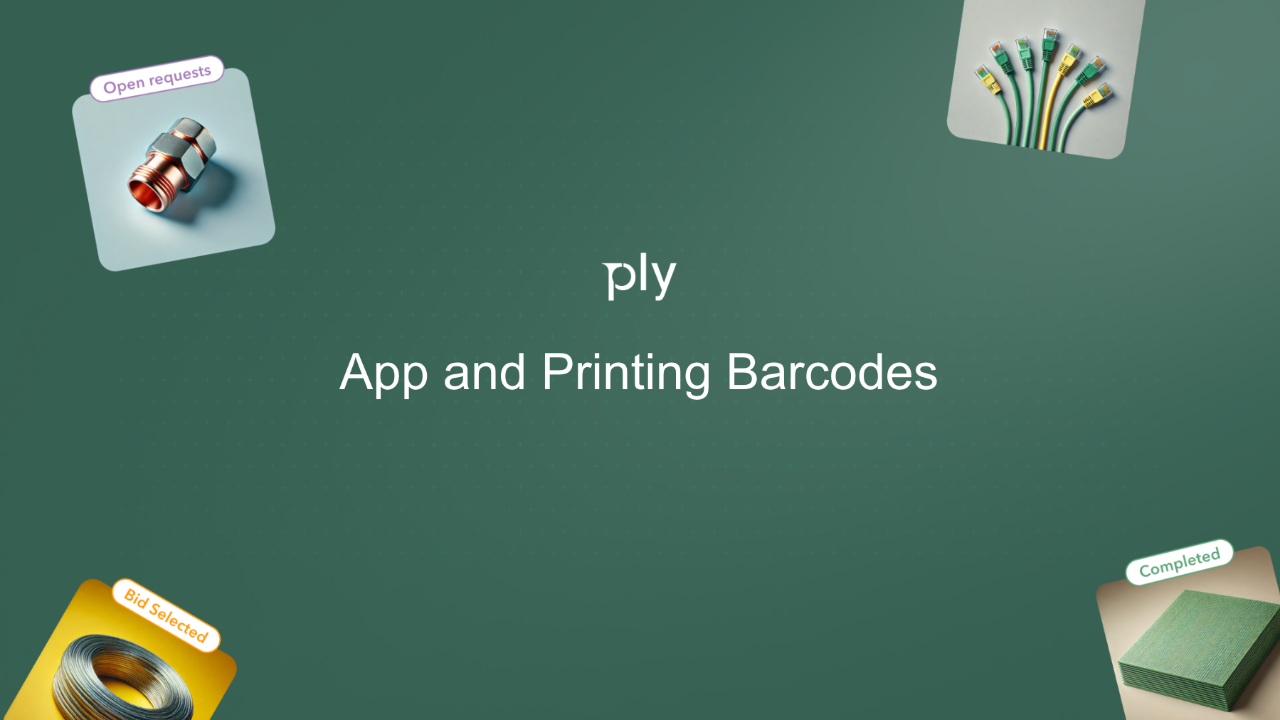 Ply onboarding training app and printing barcodes